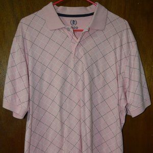 IZOD Men's Large Polo Shirt Pink Black & White